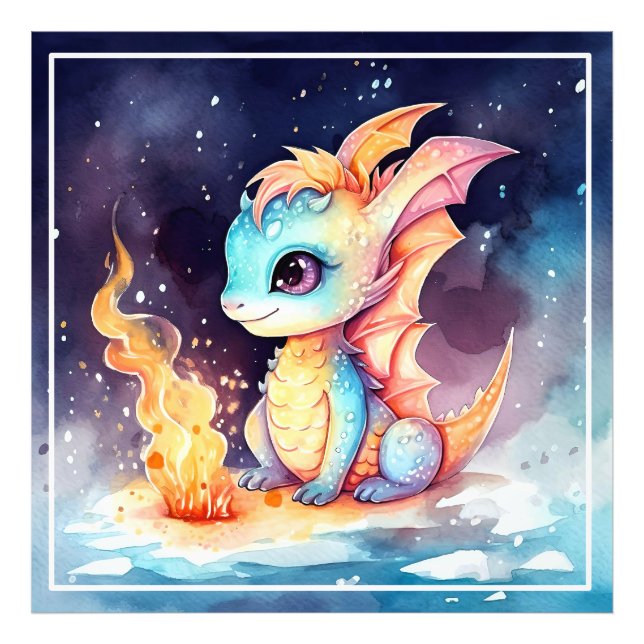 Impression Photo Dragon Bébé Crystalized Cute (Devant)
