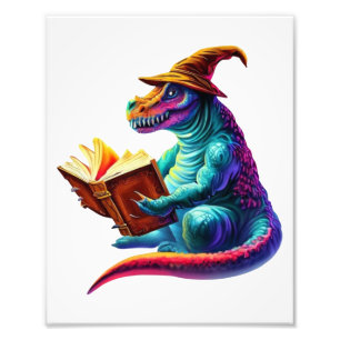 Impression Photo Dragon Bookworm - Joli Imaginaire de lecture Lover