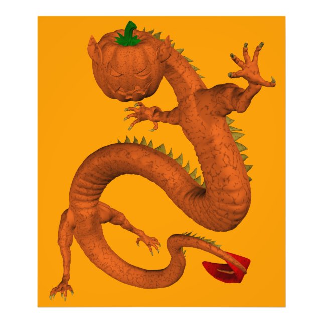 Impression Photo Dragon Citrouille d'Halloween (Devant)