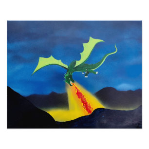 Impression Photo Dragon qui souffle du feu