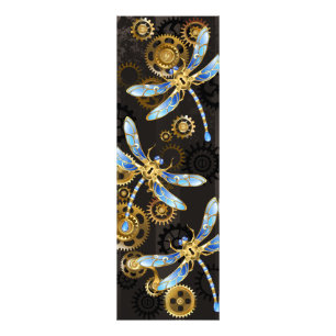 Impression Photo Dragonflies de Steampunk sur arrière - plan rayé b