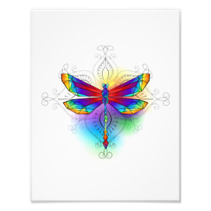 Impression Photo Dragonfly en arc-en-ciel