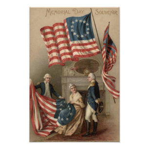 Impression Photo Drapeau américain Betsy Ross George Washington
