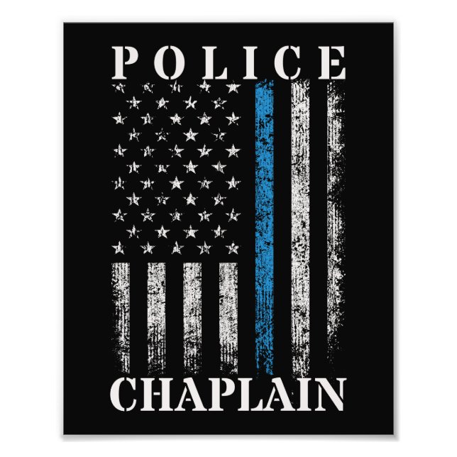 Impression Photo Drapeau américain de l'aumônier de police (Devant)