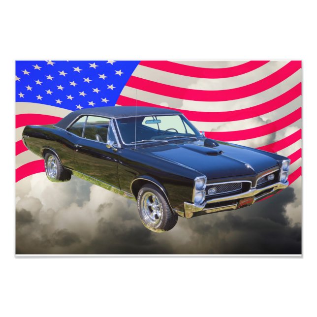 Impression Photo Drapeau américain Pontiac GTO 1967 (Devant)