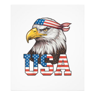 Impression Photo Drapeau américain USA Hommes Femmes Enfants Aigle 