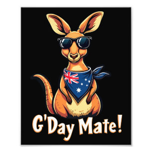 Impression Photo Drapeau australien de Kangaroo Bandana célébrant A