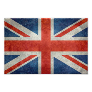 Impression Photo Drapeau britannique Union Jack style rétro impress