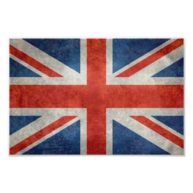 Impression Photo Drapeau britannique Union Jack style rétro impress (Devant)