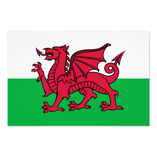 Impression Photo Drapeau celtique du Dragon rouge du Pays de Galles (Devant)