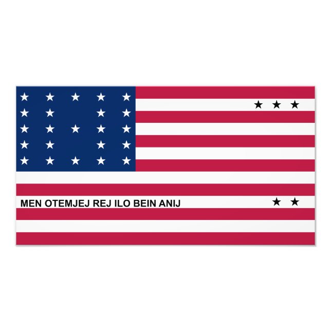 Impression Photo Drapeau de l'atoll de Bikini Patriotique (Devant)