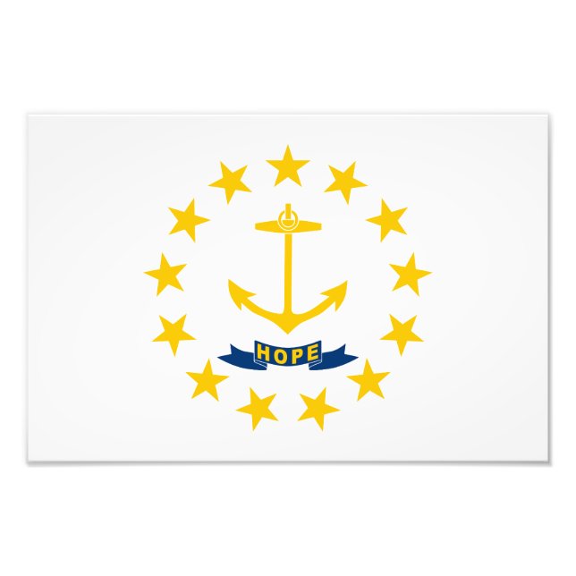 Impression Photo Drapeau de l'État de Rhode Island (Devant)