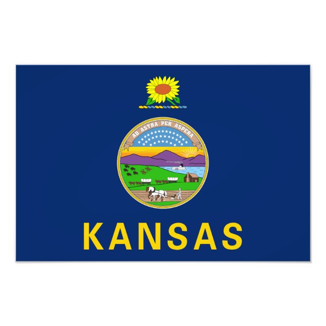Impression Photo Drapeau de l'État du Kansas (Devant)
