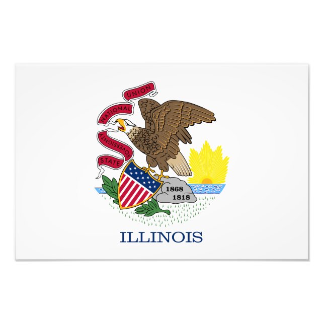 Impression Photo Drapeau de l'Illinois (Devant)