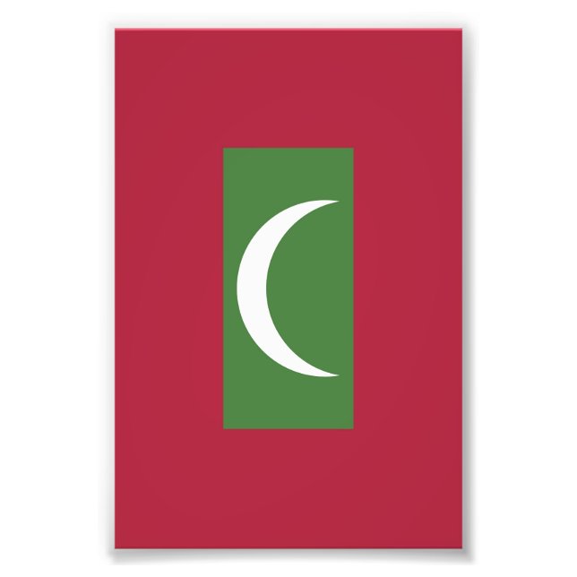 Impression Photo Drapeau des Maldives (Devant)