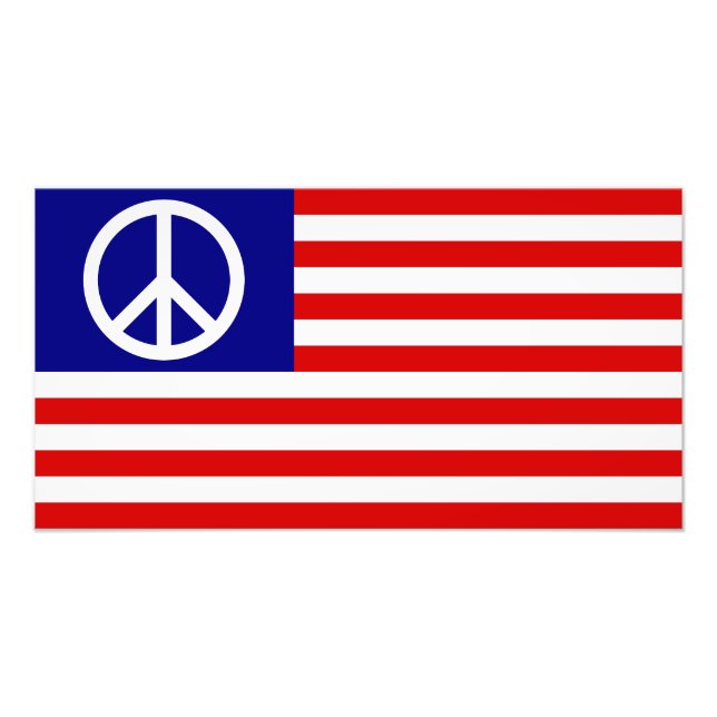 Impression Photo Drapeau des signes de paix américains (Devant)