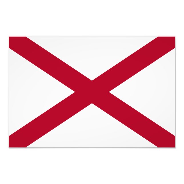 Impression Photo Drapeau d'État de l'Alabama (Devant)