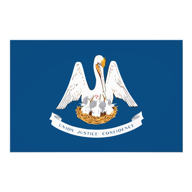 Impression Photo Drapeau d'État de Louisiane USA (Devant)