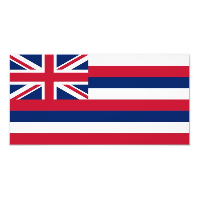 Impression Photo Drapeau d'État d'Hawaii (Devant)