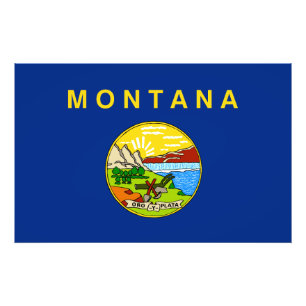 Impression Photo Drapeau d'État du Montana USA