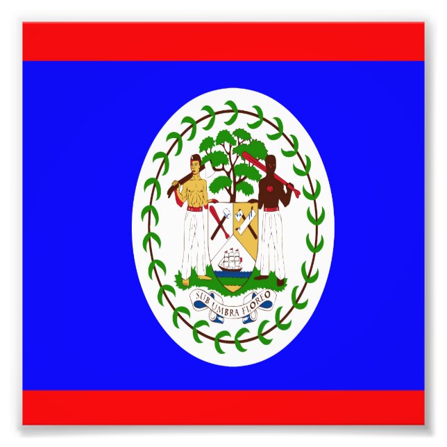 Impression Photo Drapeau du Belize (Devant)