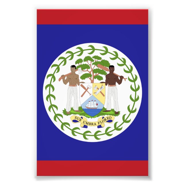 Impression Photo Drapeau du Belize (Devant)