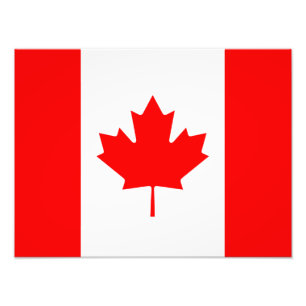 Impression Photo Drapeau du Canada Feuille d'érable rouge l'Unifoli