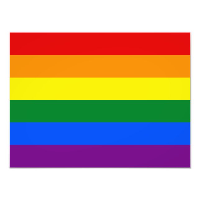 Impression Photo Drapeau Gay pride arc-en-ciel LGBT (Devant)