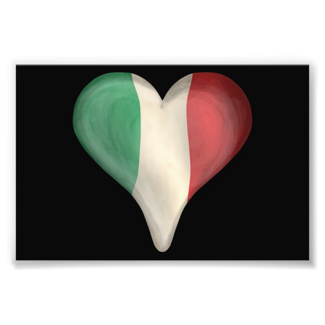 Impression Photo Drapeau Italien Dans Un Coeur (Devant)