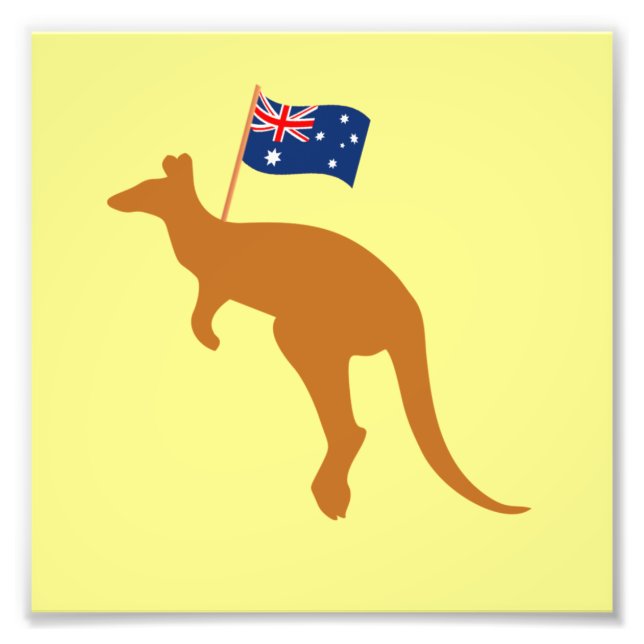 Impression Photo drapeau kangourou australien jaune (Devant)