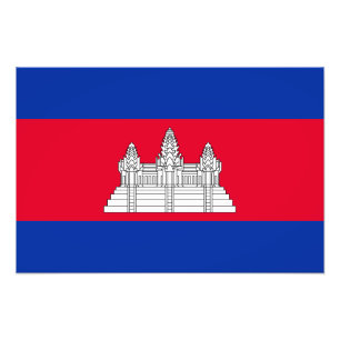 Impression Photo Drapeau patriotique cambodgien