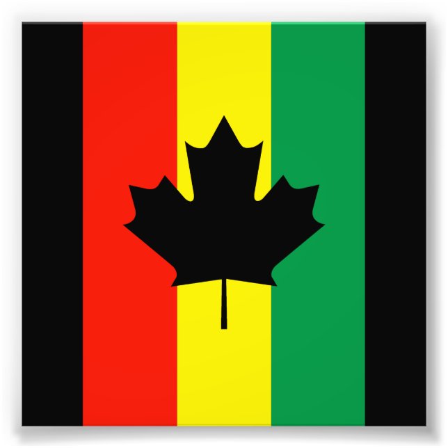 Impression Photo Drapeau Rasta Reggae feuille d'érable (Devant)