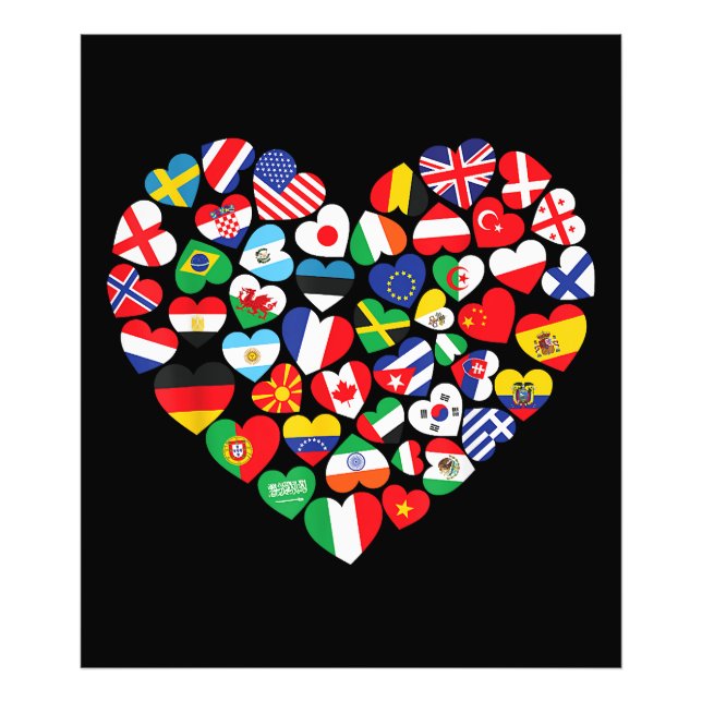 Impression Photo Drapeaux des pays du pavillon international (Devant)