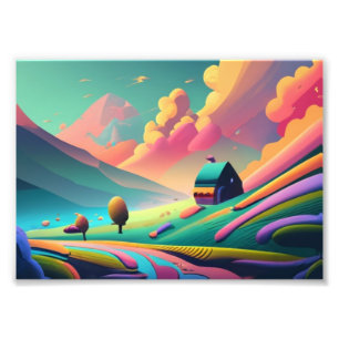 Impression Photo Dreamy Cabine Getaway dans les montagnes