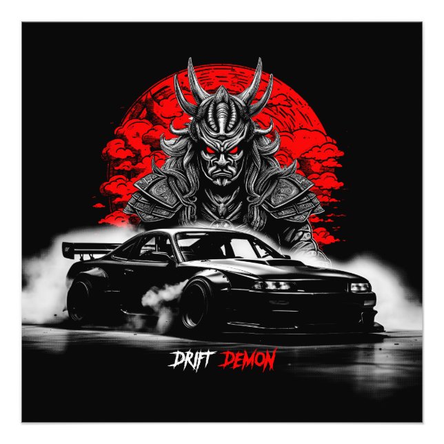Impression Photo Drift Demon Samurai JDM Car Drifting Phonk (Devant)