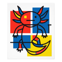 Drôle de motif d'art abstrait Axolotl Piet Mondria