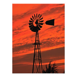 Impression photo du coucher de soleil avec silhoue