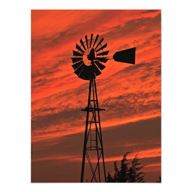 Impression photo du coucher de soleil avec silhoue (Devant)