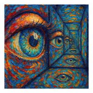 Impression Photo "Echoes in the Iris" - Un portrait surréaliste