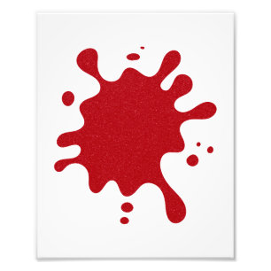 Impression Photo Éclaboussure rouge tomate sur affiche blanche – Pe