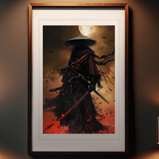 Impression Photo Eclipse de Samurai - Enigmatic Warrior Art Print (Samurai's Eclipse - Enigmatic Warrior Art Print)