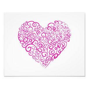 Impression Photo Écriture spirale coeur rose pour la Saint Valentin