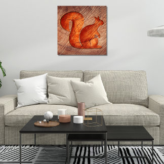 Impression Photo Écureuil - bois