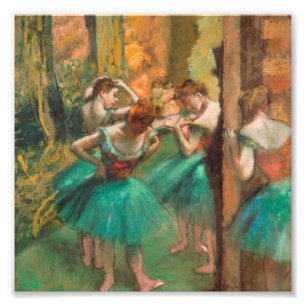 Impression Photo Edgar Degas - Danseurs, Rose Et Vert