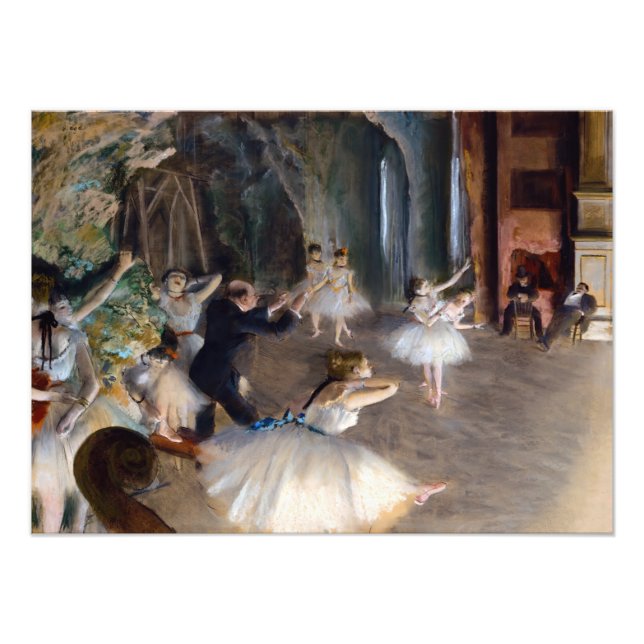 Impression Photo Edgar Degas - La répétition du ballet sur scène (Devant)