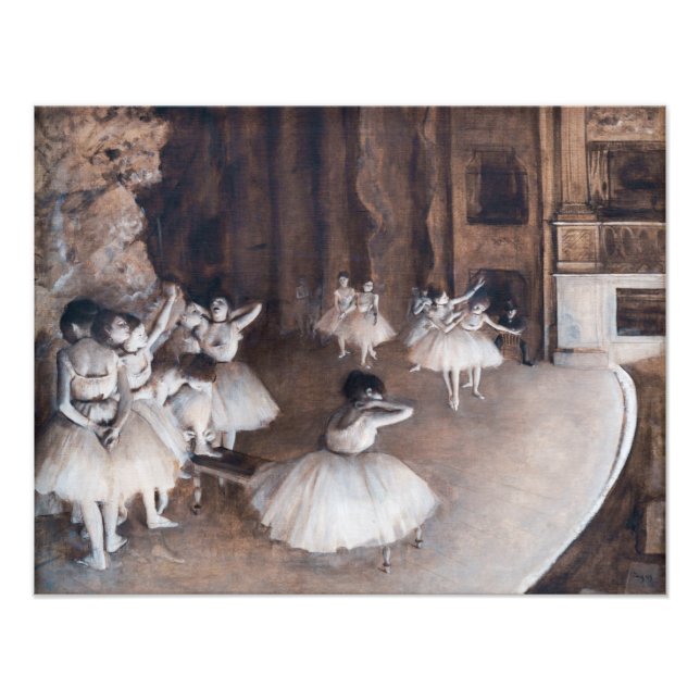 Impression Photo Edgar Degas - Répétition de ballet sur scène (Devant)