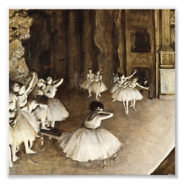 Impression Photo Edgar Degas - Répétition De Ballet Sur scène (Devant)