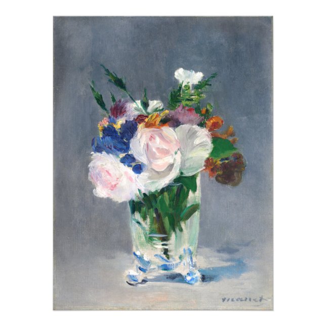 Impression Photo Edouard Manet - Fleurs dans un Vase de Cristal (Devant)