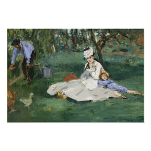 Impression Photo Edouard Manet - La Famille Monet dans son jardin