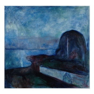 Impression Photo Edvard Munch - Nuit étoilée 1893